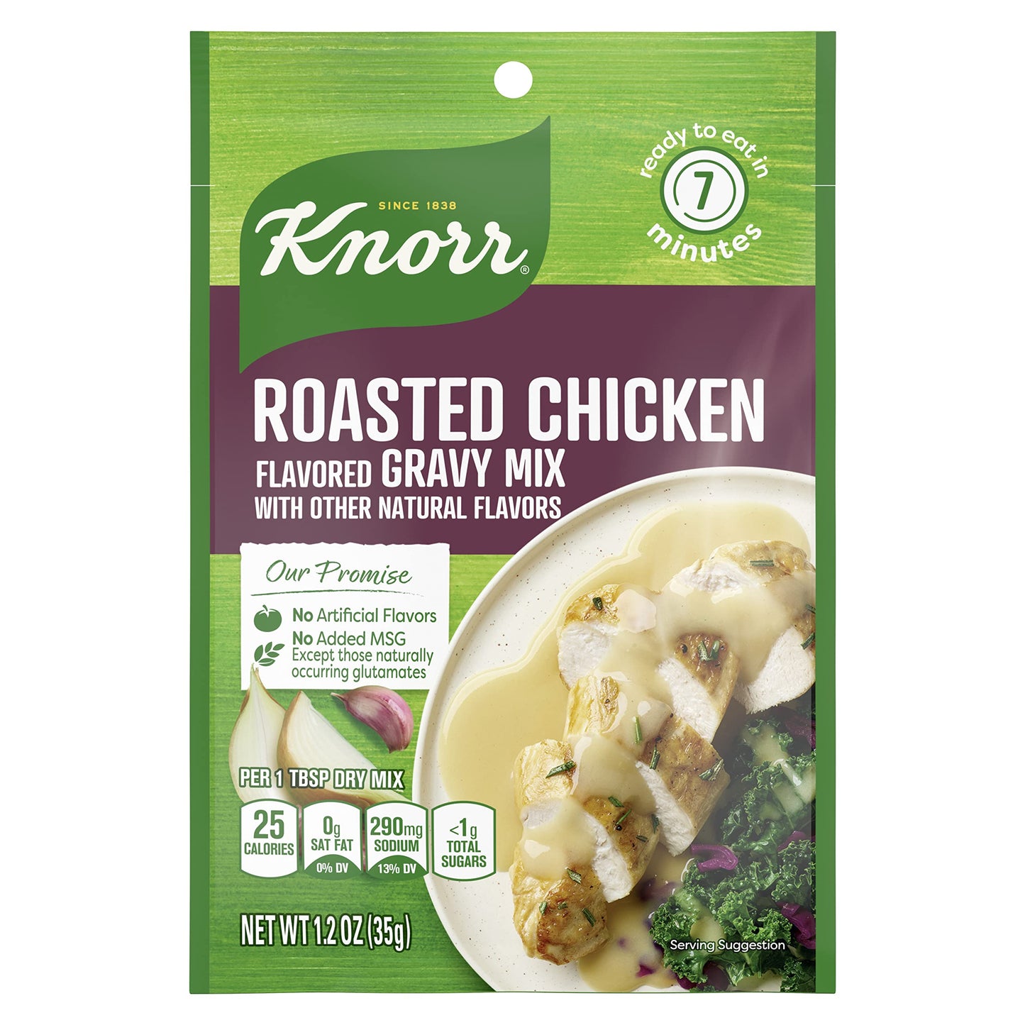 Knorr Gravy Mix Roasted Chicken Gravy For Delicious Easy Meals And Side Dishes No Artificial Flavors, No Added Msg 1.2 Oz