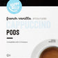 Happy Belly Cappuccino Coffee Pods, French Vanilla, Light Roast, 24 Count, 12.7 Ounce, Creamy Tan