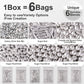 Huebeaty 6-in-1 Metallic Silver Cake Pearls Sprinkles, 180g - Silver Galaxy Star Sprinkles for Cake, Cupcakes, Cookies, Ice Cream