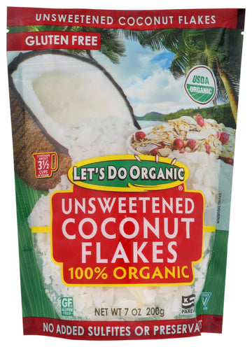 Let s Do Organic Unsweetened Coconut Flakes, 7 oz