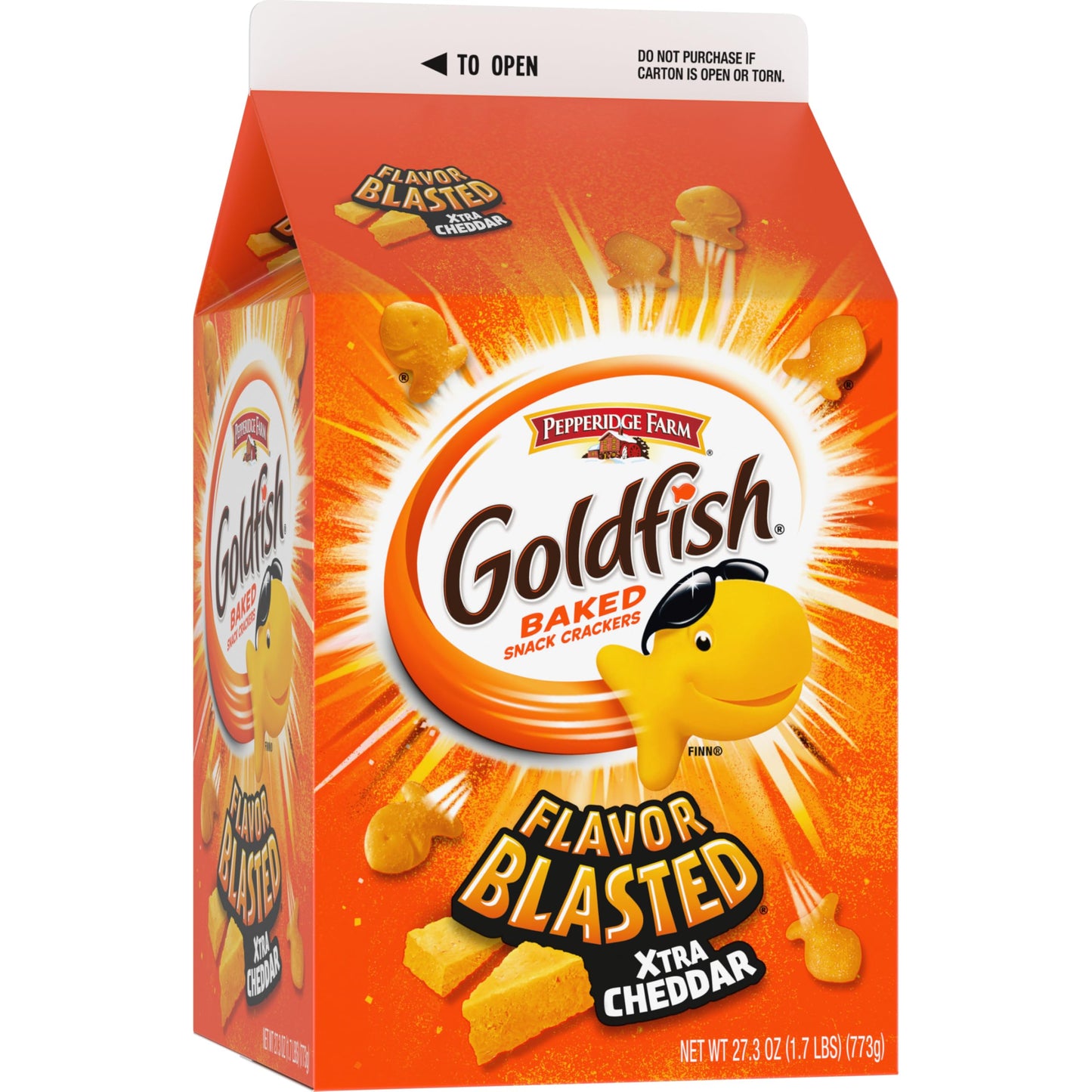 Goldfish Flavor Blasted Xtra Cheddar Cheese Crackers, 27.3 oz Carton (Pack of 2)