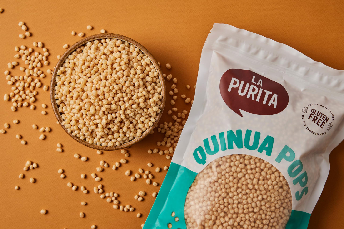 La Purita Puffed Quinoa Pops - Healthy Protein Cereal  Gluten-Free  Sugar-Free  Vegan Superfood  6.35 oz (Pack of 1)  Unflavored