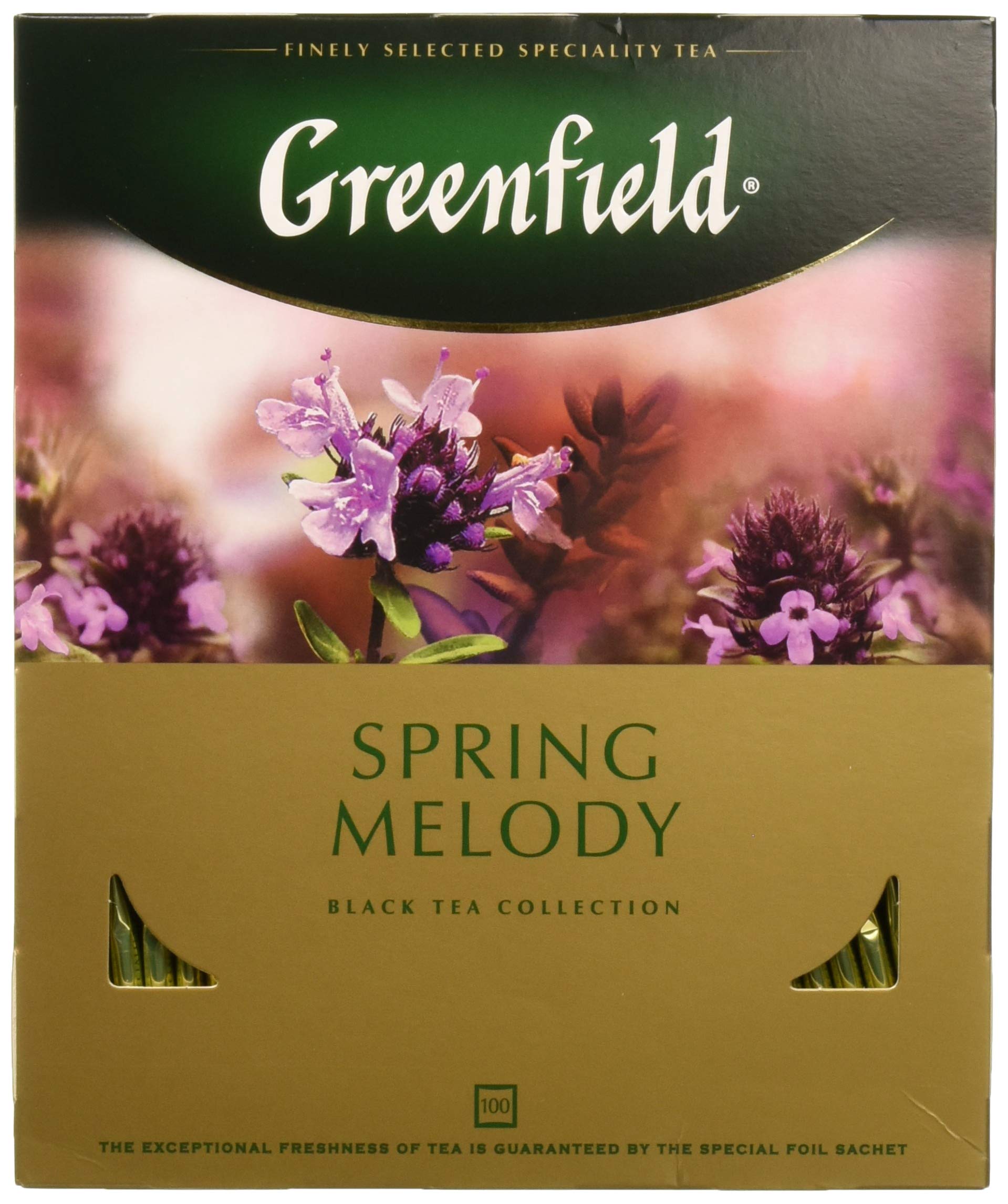 Greenfield Spring Melody Herbal Tea Collection Finely Selected Speciality Tea 100 Double Chamber Teabags With Tags In Foil Sachets