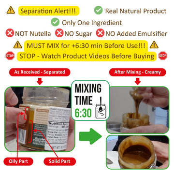 Welleatable Organic Roasted Hazelnut Cream, +6 Mins Mixing Required Before First Use, 100% One Ingredient, No Sugar Added, No Pa