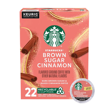 Starbucks K-Cup Coffee Pods, Brown Sugar Cinnamon Flavored Coffee for Keurig Coffee Makers, 100% Arabica, Limited Edition, 1 Box