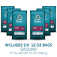 Caribou Coffee, Dark Roast Ground Coffee - French Roast 72 Ounces (6 Bags Of 12 Ounces)