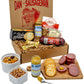 DAN THE SAUSAGEMAN Klondike Gourmet Meat Snack Box - 7 Piece Set with Summer Sausage, Mustard, Crackers, Nuts, Granola, Almond Roca