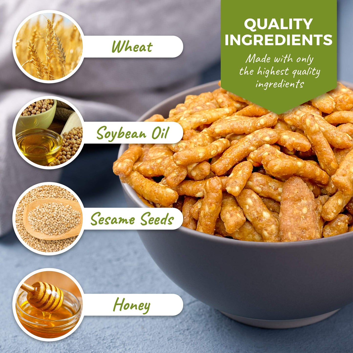 Oregon Farm Fresh Snacks Honey Roasted Sesame Sticks - Local Honey Roasted Sesame Sticks - Delicious & Fresh Snacks - Enjoy The