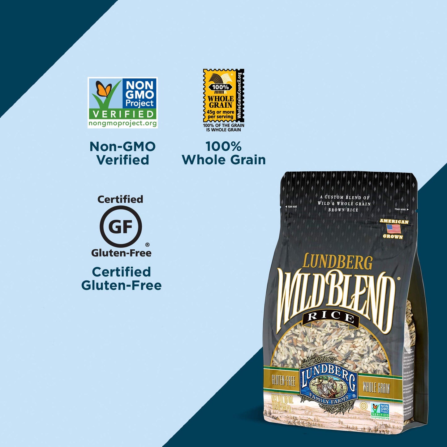 Lundberg Family Farms - Wild Blend Rice, Bulk Rice, Pantry Staple, Great For Cooking, Versatile, Rich Color, Full-Bodied Flavor, Whole Grain, Non-Gmo, Gluten-Free, Vegan, Kosher (25 Lb)