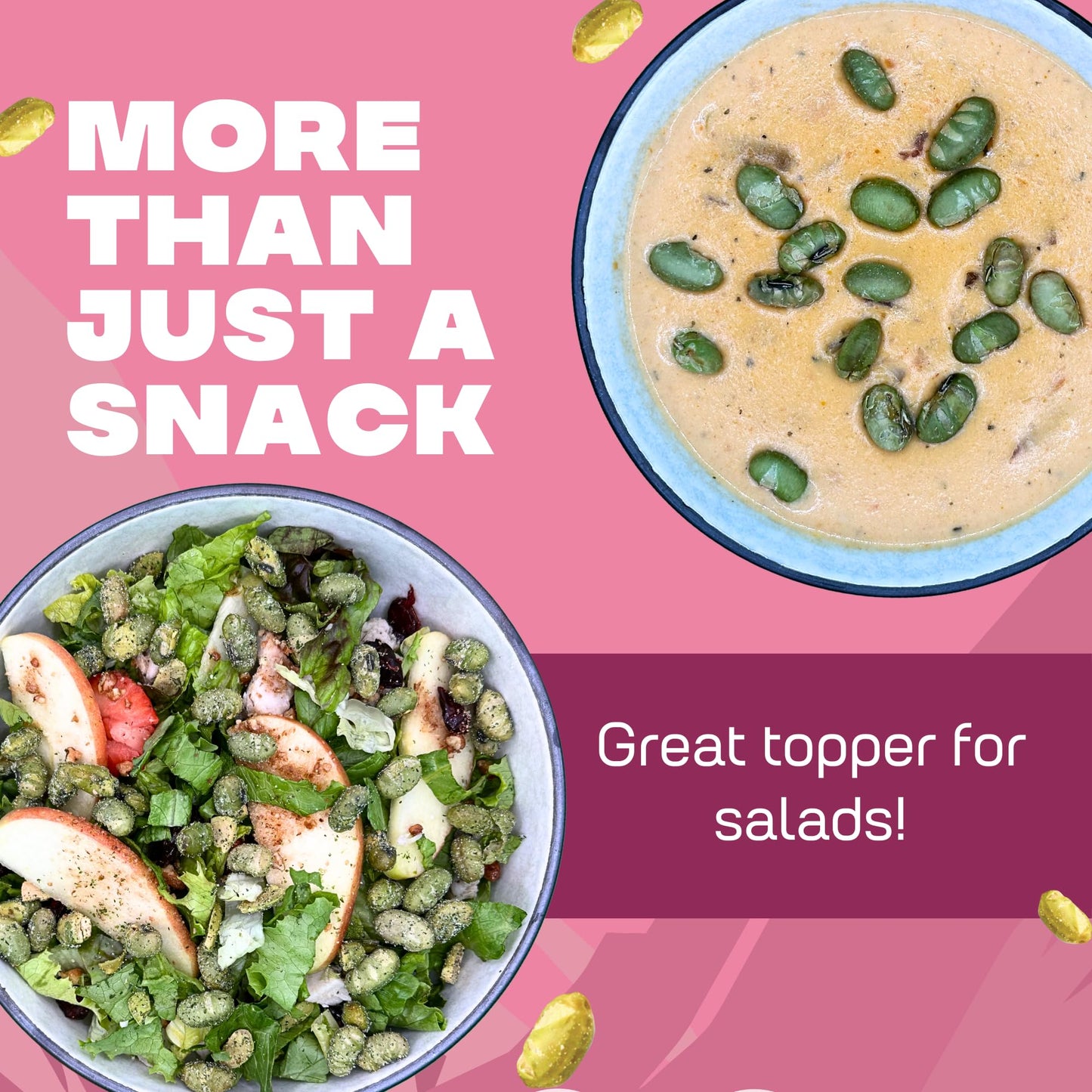 Where You Bean Edamame Beans Snack (Himalayan Salt) - Crunchy and Dry Roasted Edamame Beans - High Protein Snacks, Keto and Vega
