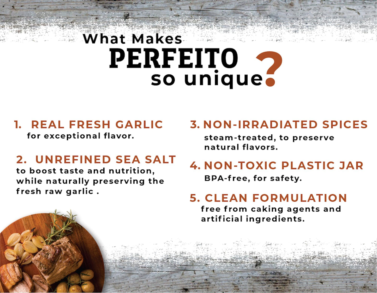 Perfeito No.1 Authentic Brazilian Natural Beef Seasoning - Fresh Garlic, Gluten-Free, Sugar Free, No Preservatives, Premium, Ric