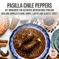 Pasilla Chiles Dried 4 Oz - Staple In Mexican Cooking: Moles, Sauces, Stews, Salsa. Mild Heat – Punget And Tangy Flavor. By Amazing Chiles & Spices