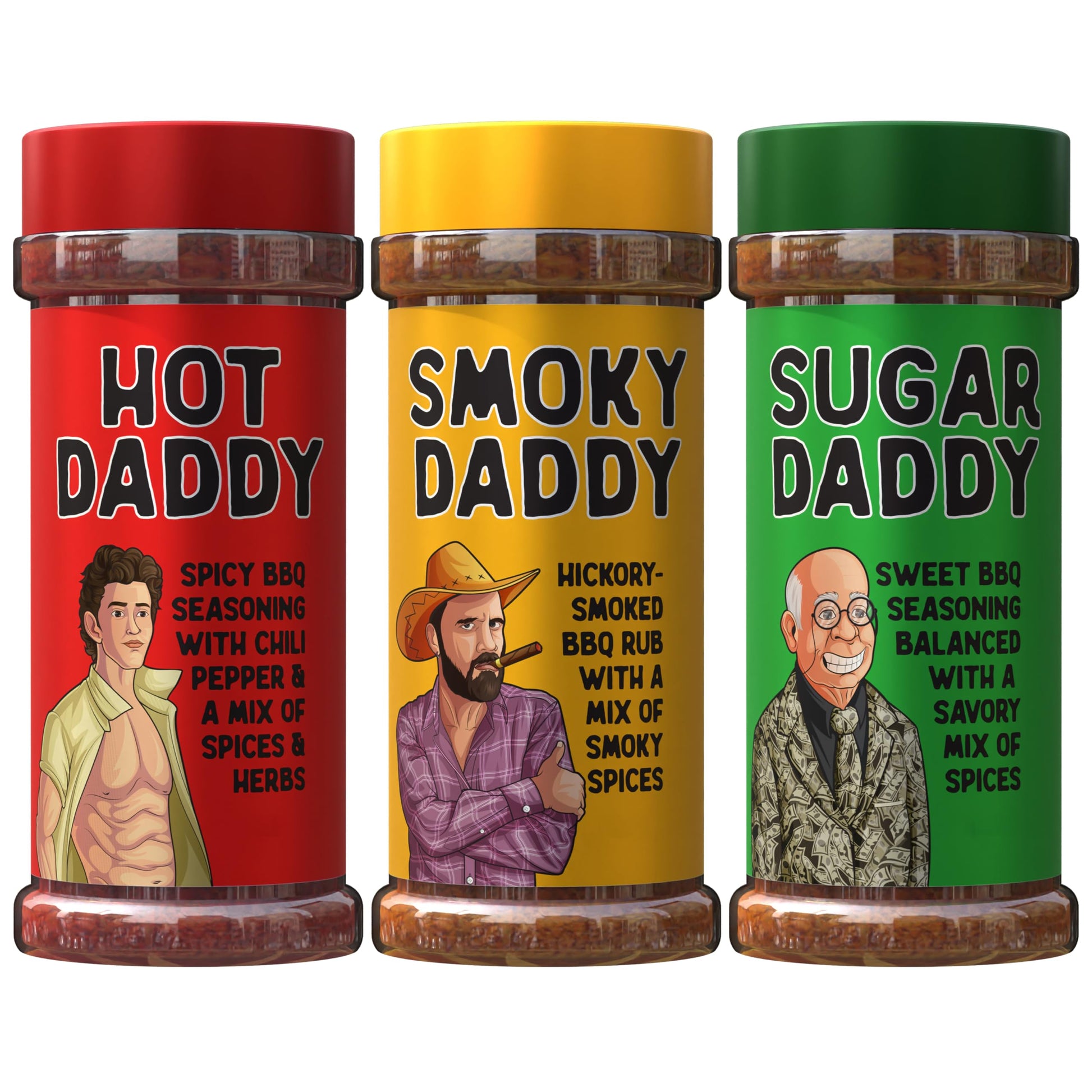 Pelto BBQ Rub Gift Set - Sugar Daddy, Hot Daddy, Smoky Daddy - 10 Ounce Pack - Perfect for Fathers Day and Valentines Day Gifts