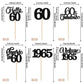 Rssta i Cupcake Toppers - Vintage 1965 Glitter Picks for 60th Birthday Party - Black Paper - 24 Pack