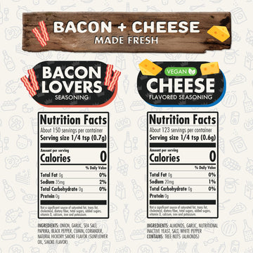 Flavor God Bacon and Cheese Spices Combo Pack of 2 - All Natural Seasoning Gift Set