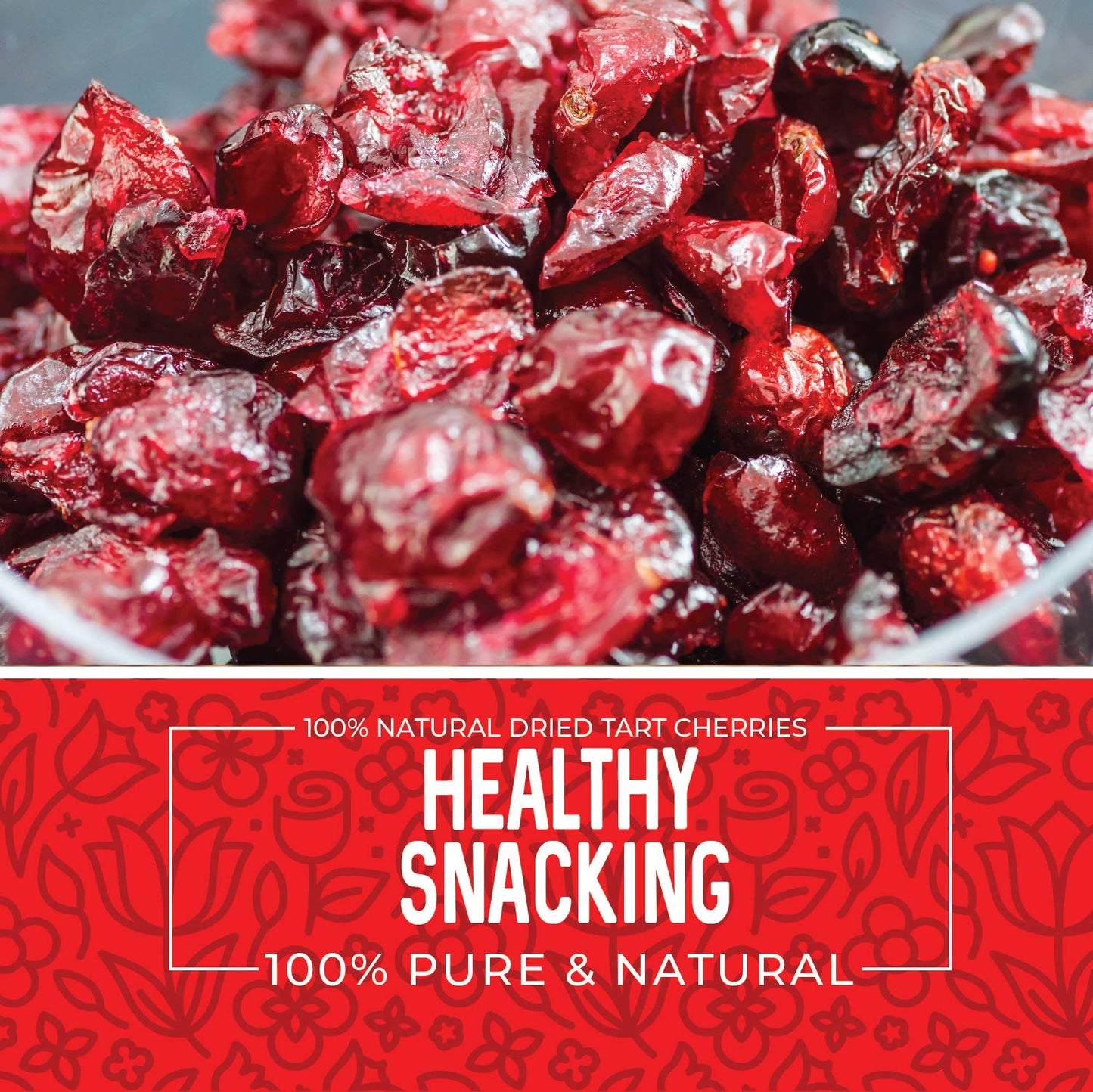 Herbaila Dried Tart Cherries, Montmorency Sour Cherries, 1 Pound Pack, All-Natural