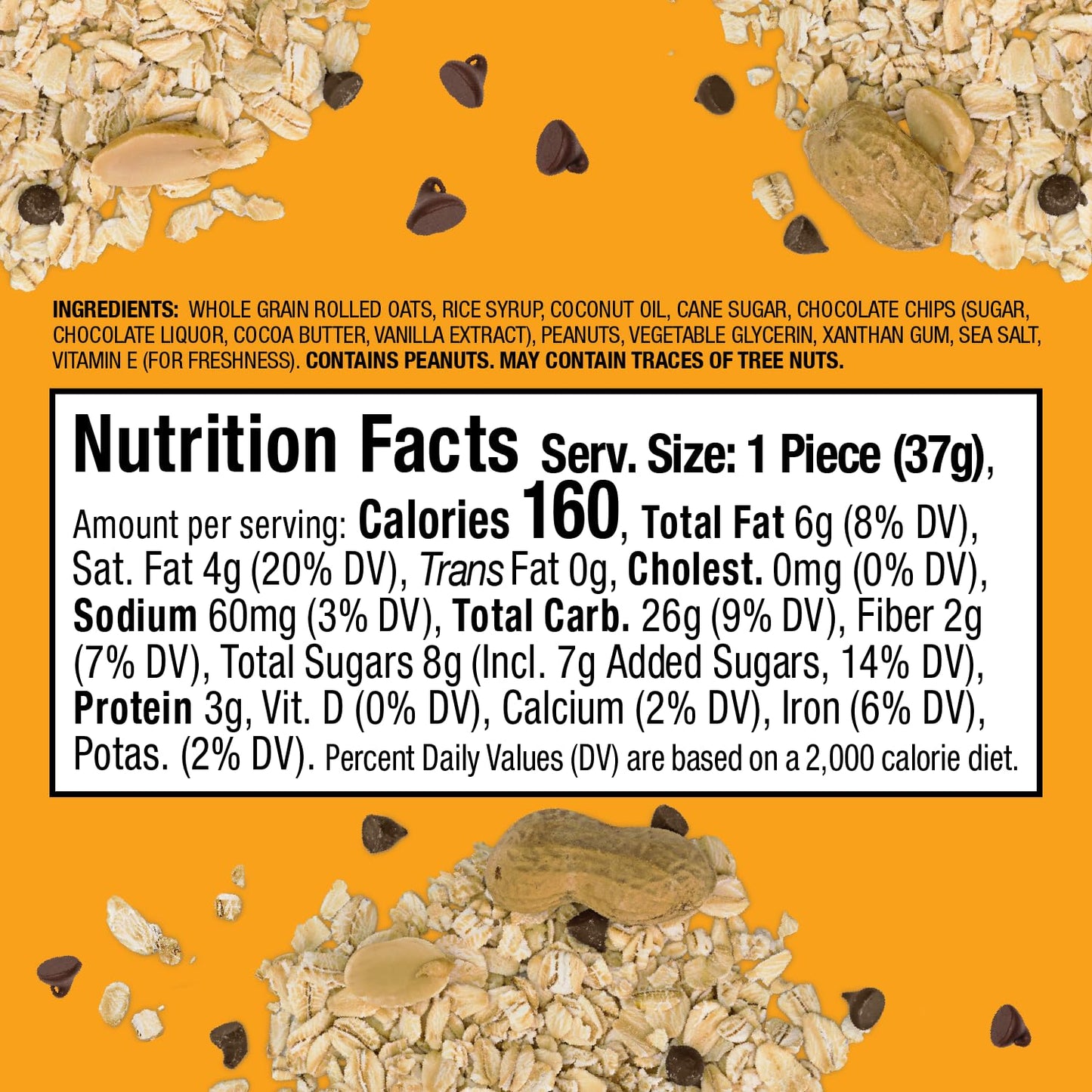 Bobos Oat Bites, Peanut Butter Chocolate Chip, 1.3 oz Bites (30 Pack Box), Gluten Free Whole Grain Snack, Vegan On-The-Go