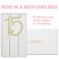 Crystal Creations 15 Cake Topper - Premium Gold Metal with Rhinestones - 1 Count - Perfect for 15th Birthday or Anniversary Party