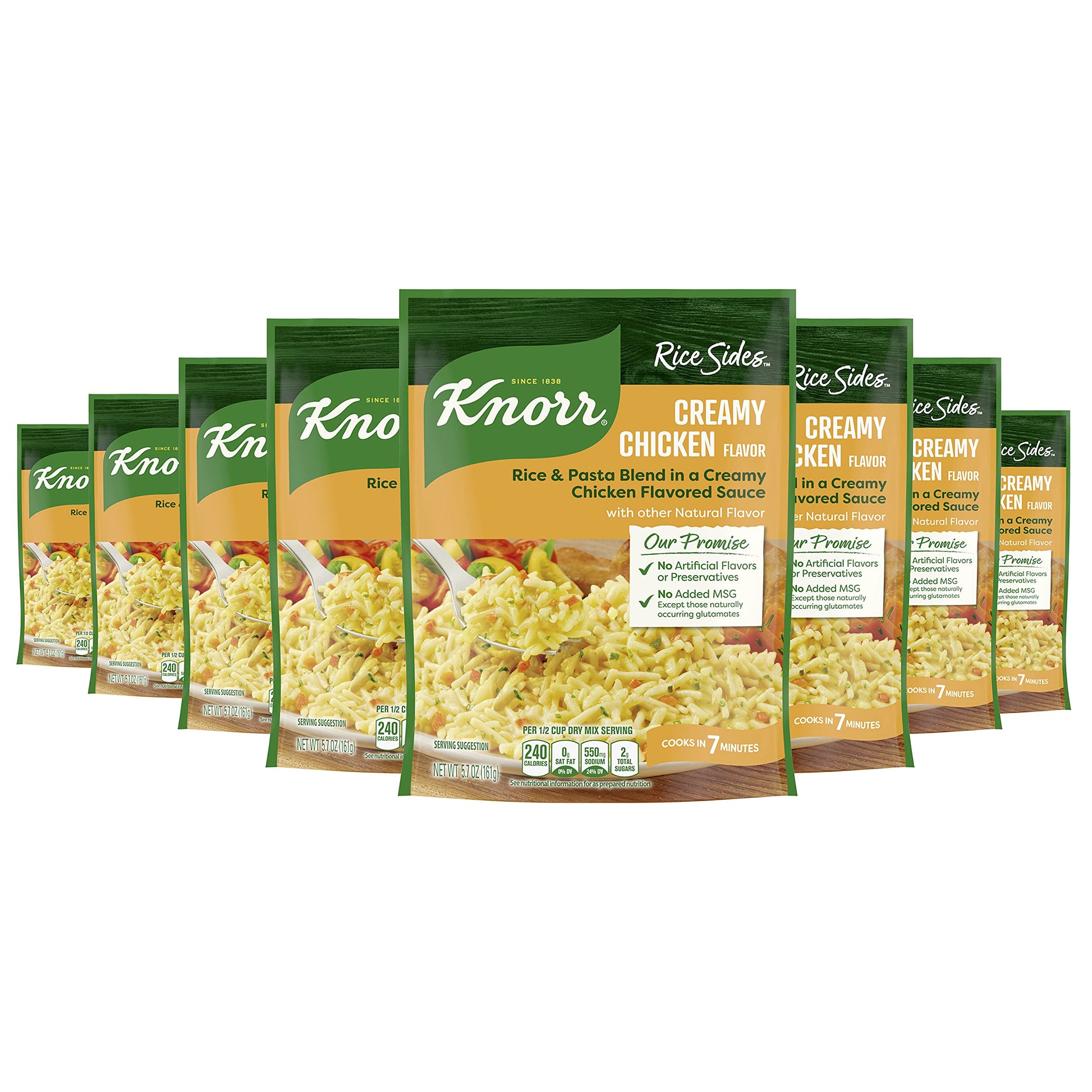 Knorr Rice Side Dish, Creamy Chicken Flavor, 5.7 oz (Pack of 8)
