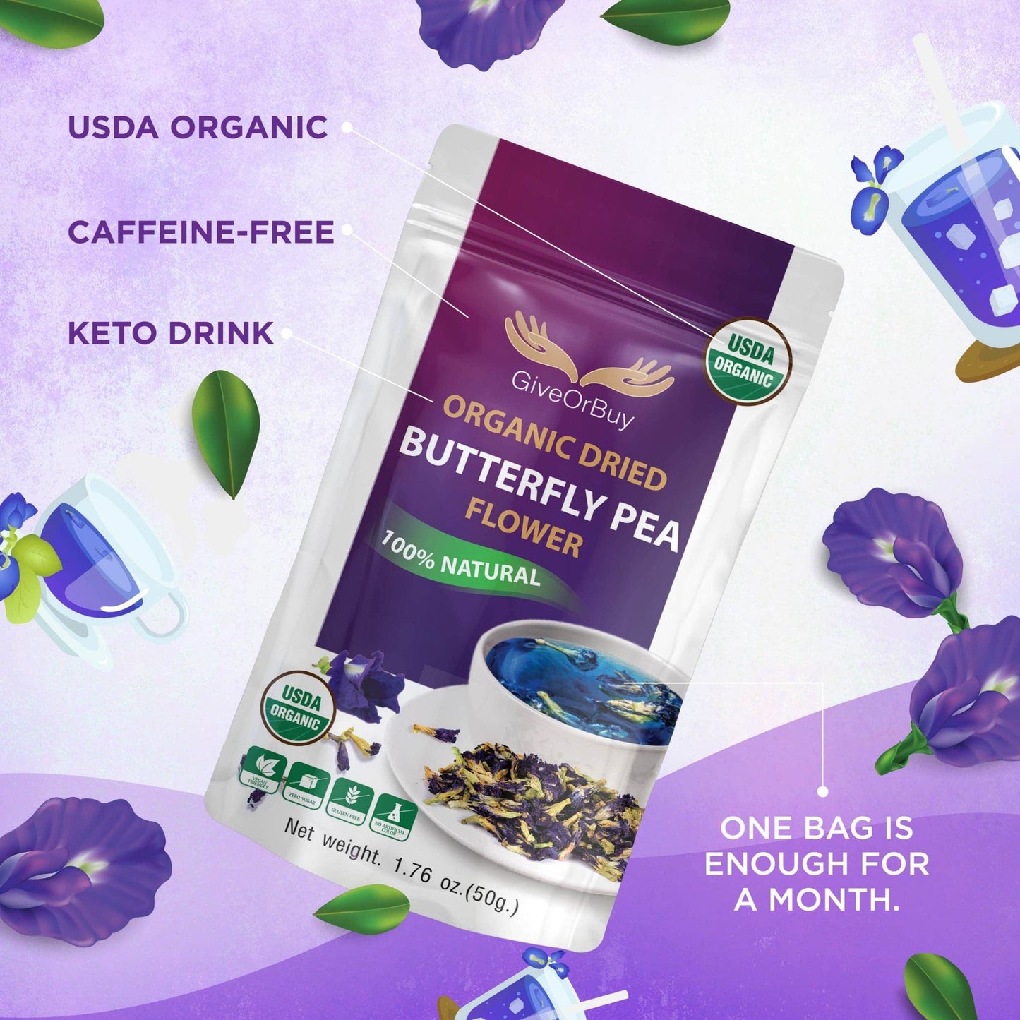 Butterfly Pea Flower Tea GIVEORBUY