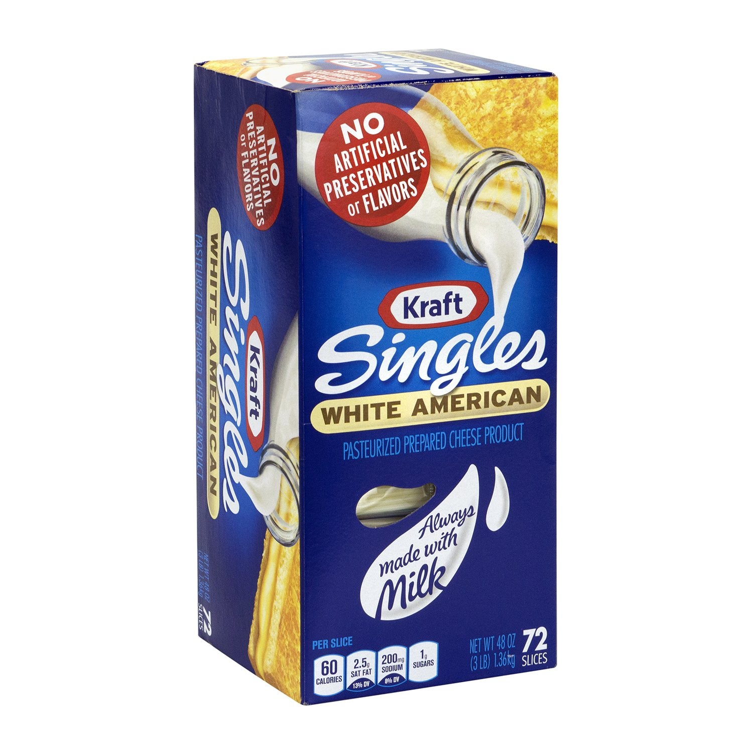 Kraft White American Cheese Singles, 72 Count