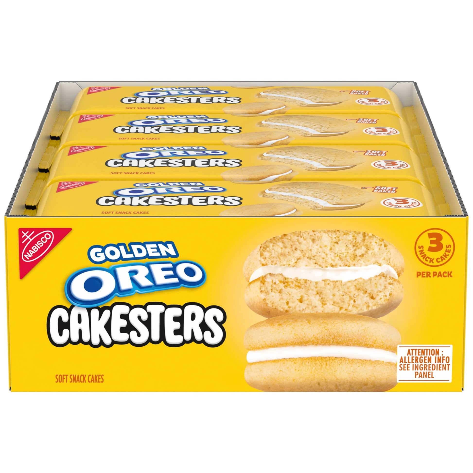 Oreo Golden Cakesters Soft Snack Cakes, 8 Snack Packs, 3.03 oz Each