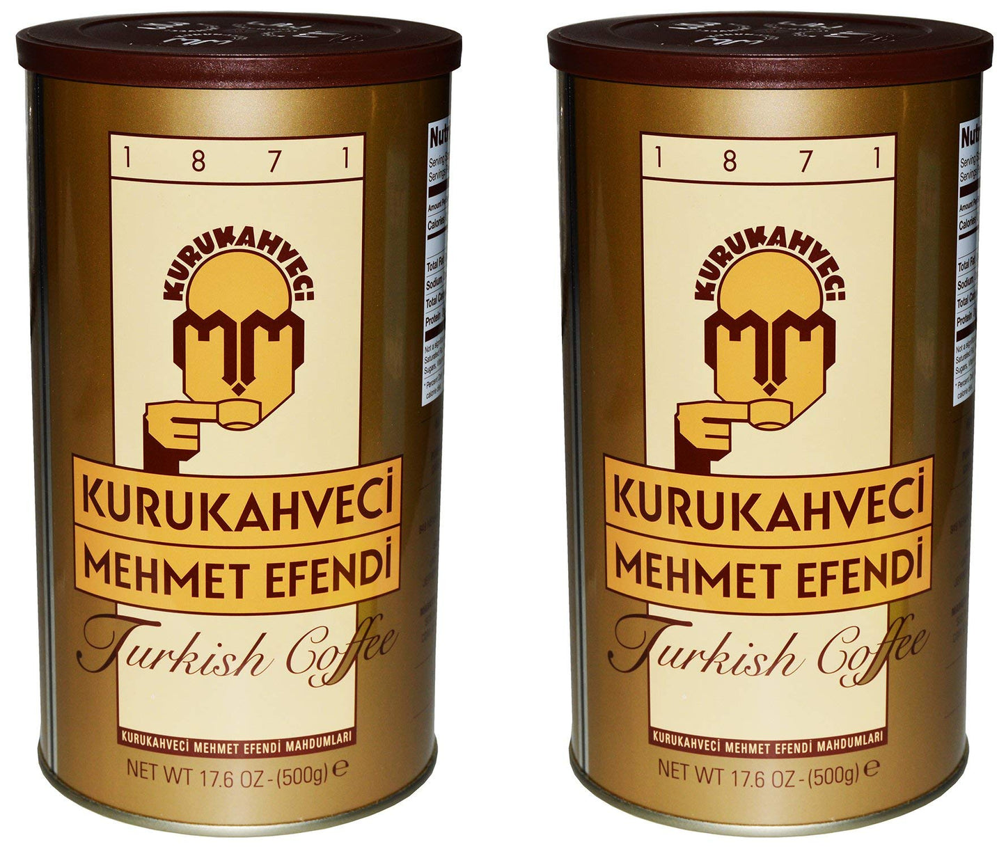 KURUKAHVECI MEHMET EFENDI Turkish Coffee  Arabica Beans  Roasted Ground Rich Aroma  Fresh  Medium to Heavy-bodied  Original Taste Since 1871 (17.6 OZ / 500 Gr) Pack of 2
