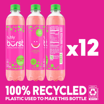 Bubly Burst, Watermelon Lime, 16.9 Fl Oz Bottles (Pack Of 12)