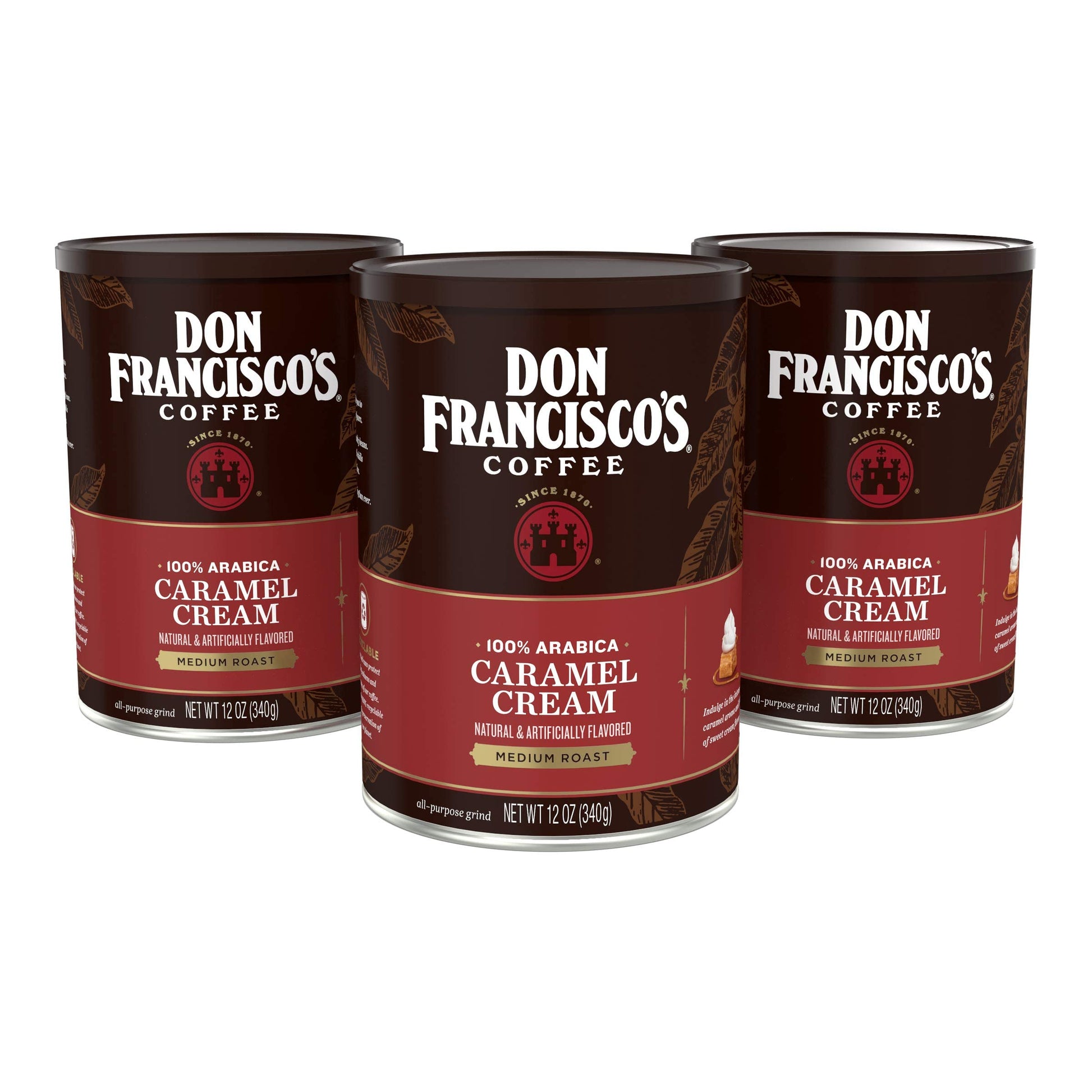 Don Francisco'S Caramel Cream Flavored Ground Coffee (3 X 12 Oz Cans)