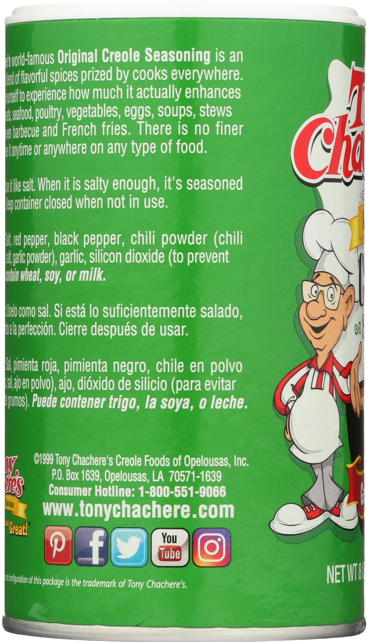 Tony Chacheres, Original Creole Seasoning, 8 Oz