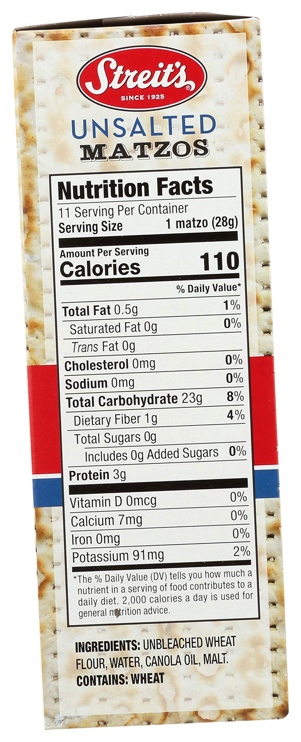 Streit'S Unsalted Matzo, 11 Oz