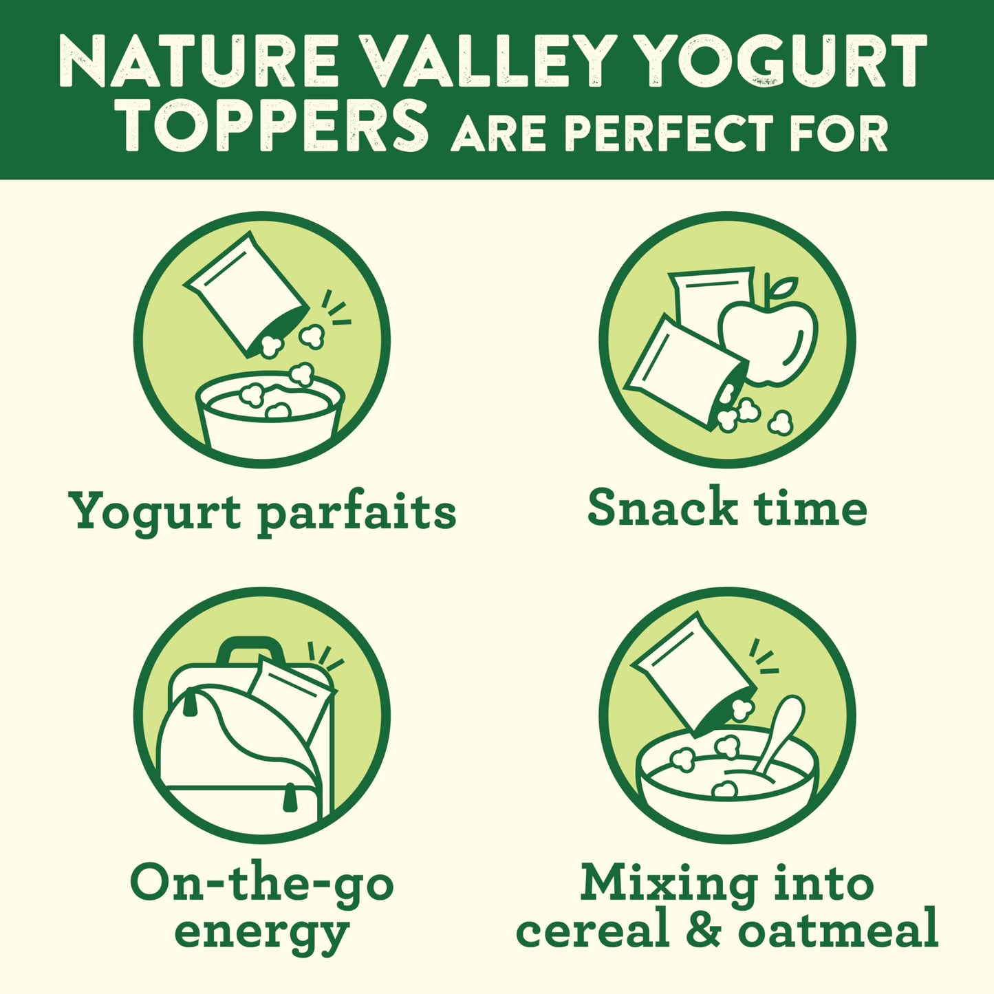 Nature Valley Yogurt Toppers, Dark Chocolate Cherry, 8 Pouches, 8.4 Oz
