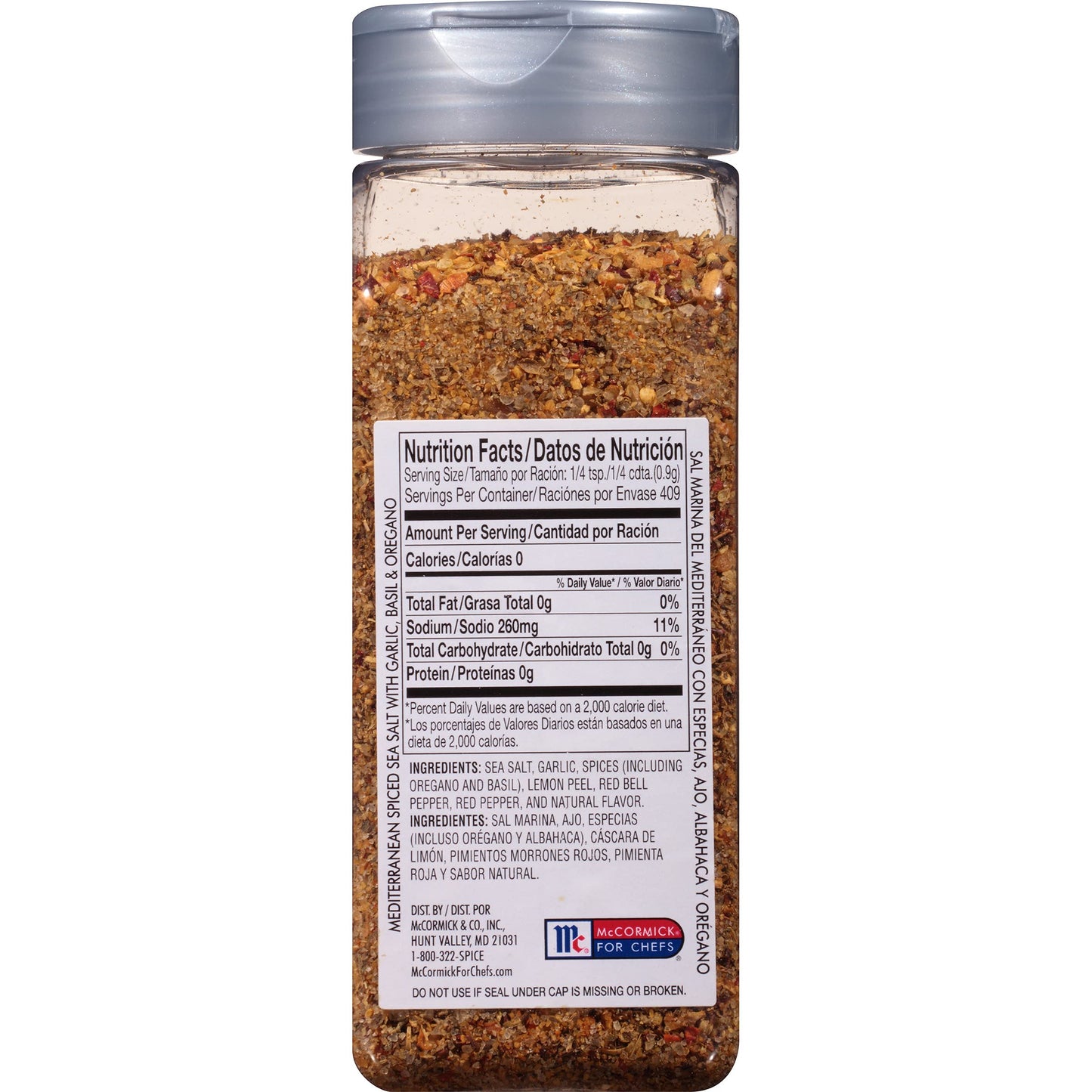 McCormick Culinary Mediterranean Spiced Sea Salt, Garlic, Basil, Oregano, 13 oz