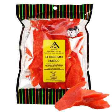 Asia Trans Li Hing Mui Dried Mango | Hawaiian Favorite | Naturally Sweet Dried Fruit Candy With Asian Plum Powder