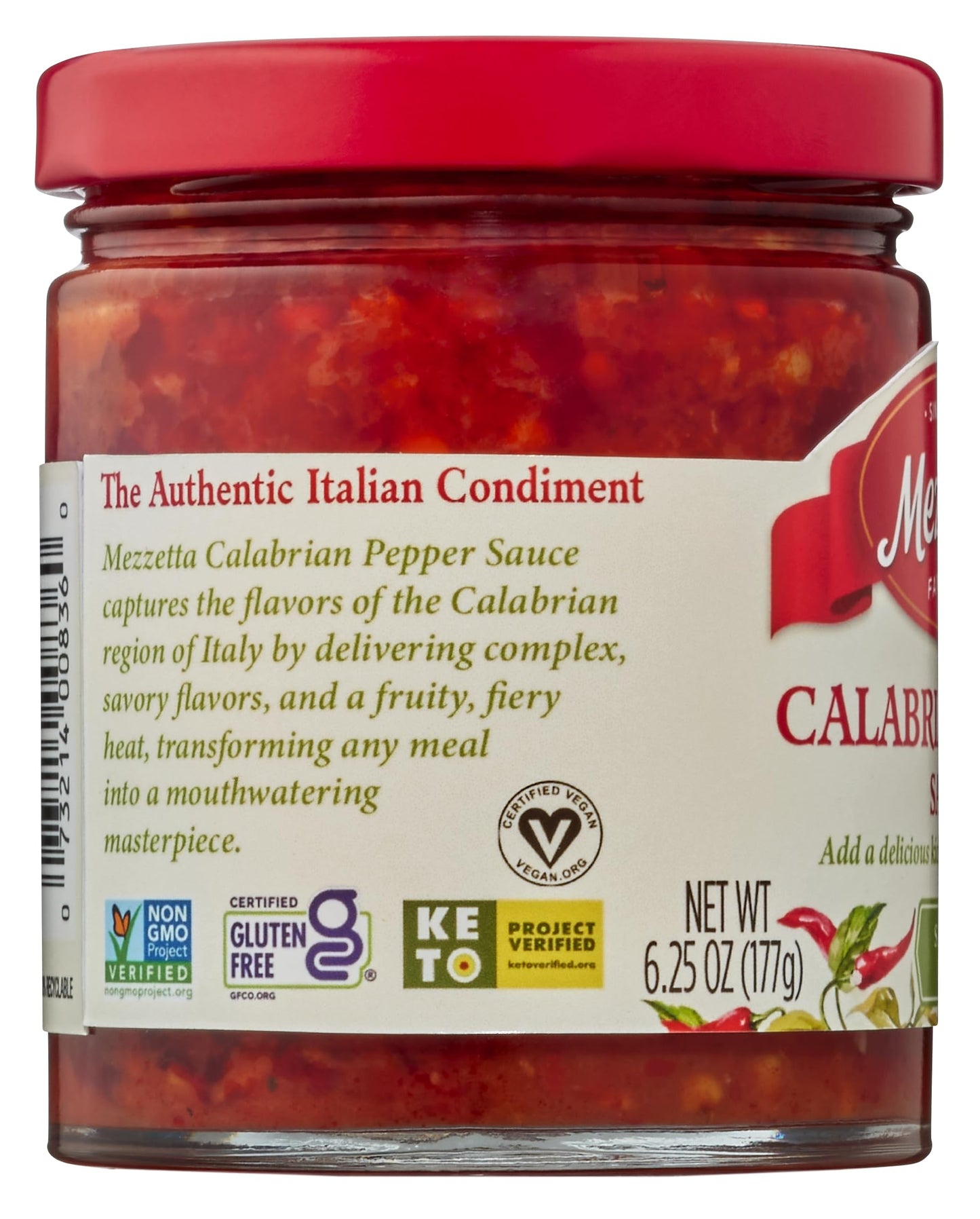 Mezzetta Calabrian Pepper Sauce | Gluten-Free, Non-Gmo & Keto | 6 Fluid Ounce Jar (Pack Of 6)