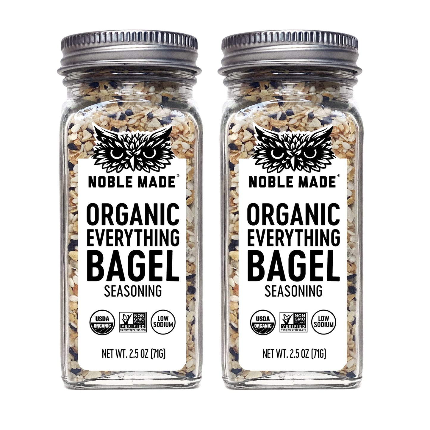 Noble Made Organic Everything Bagel Seasoning, Garlic, Onion, Sesame Blend, Keto, Gluten Free, Organic, Low Sodium, Popcorn Seas