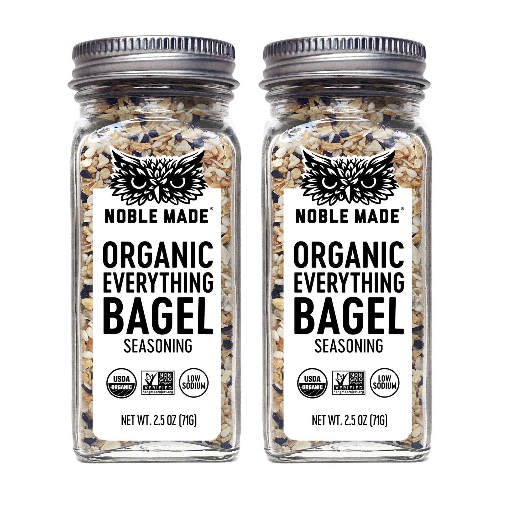 Noble Made Organic Everything Bagel Seasoning, Garlic, Onion, Sesame Blend, Keto, Gluten Free, Organic, Low Sodium, Popcorn Seas