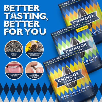 Chinook Seedery Roasted Sunflower Seeds, Jumbo Keto Snacks, Gluten Free, 4 oz (Pack of 3), Bring the Heat Variety Pack