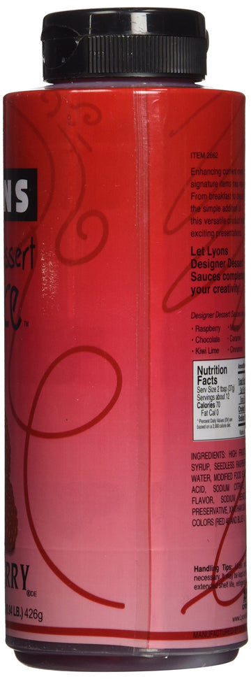 Lyons Raspberry Designer Dessert Sauce, 15 Oz.