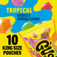 Gushers Fruit Flavored Snacks  King Size Pouches  Tropical Flavor  10 Ct  19 oz