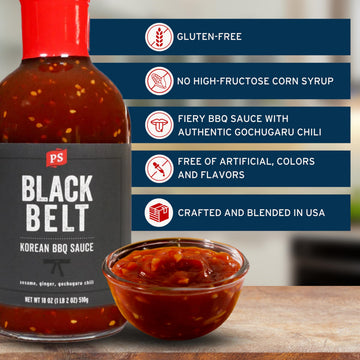 Ps Seasoning Blackbelt Korean Bbq Sauce - All-Purpose Marinade, Glaze, Baste, And Dip - Savory Grilling Sauce For Korean Bbq, Bu