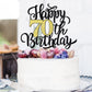 Leetaivie Happy 70Th Birthday Cake Topper, Black Gold Glitter Birthday Cake Topper, 70Th Anniversary/ 70Th Birthday Party Decora