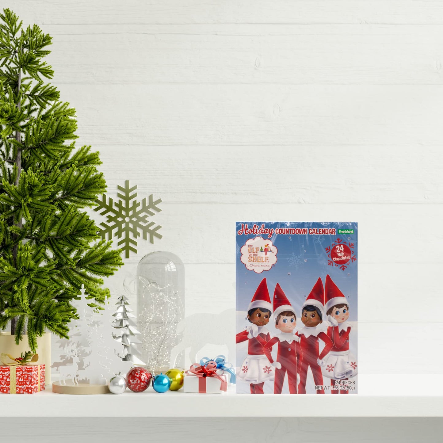 Elf Of The Shelf 2022 Milk Chocolate Christmas Advent Countdown Calendar, 1.76 Oz