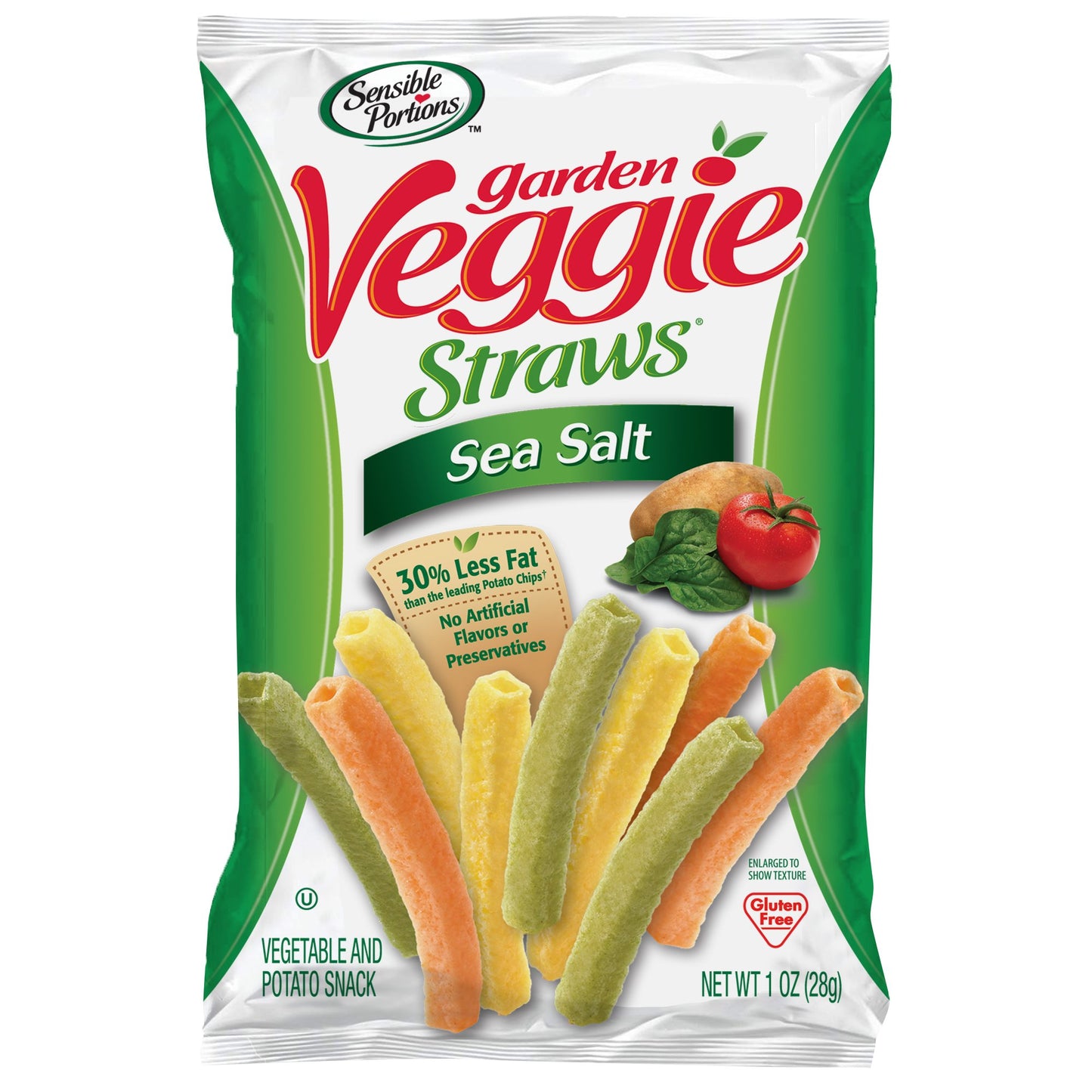 Sensible Portions Garden Veggie Straws, Sea Salt, 1 oz.