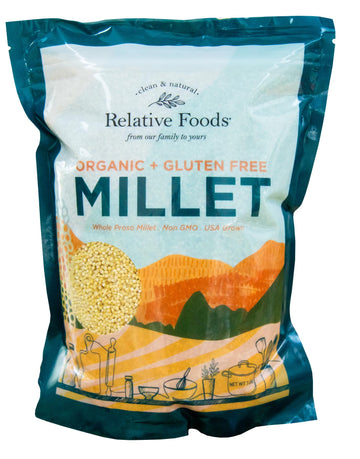Whole Organic Hulled Millet Seed - 3lb Millet Organic Whole Grain Seed- Gluten-Free Grain for Porridge, Salads, Fruits - Non-GMO