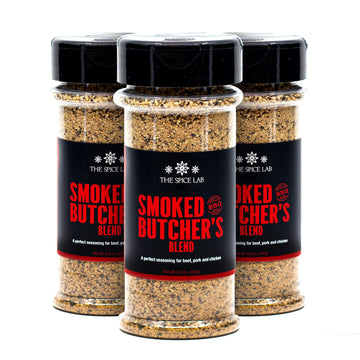 The Spice Lab Smoked Salt & Pepper Butcher’s Blend, 5.9 oz Shaker, Kosher, All-Natural BBQ Rub for Beef, Pork & Chicken