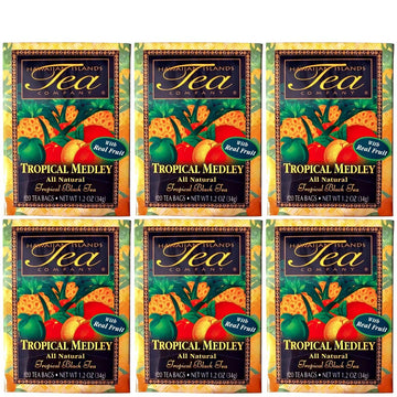 Hawaiian Islands Tea Company Tropical Medley Green Tea, All Natural - 120 Teabags (6 Boxes)