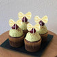 YCTHUNFISH 12 Pack Pink Bow Cupcake Toppers - Paper Bowknot Decorations for Wedding, Bridal Shower, Birthday Party - Yellow