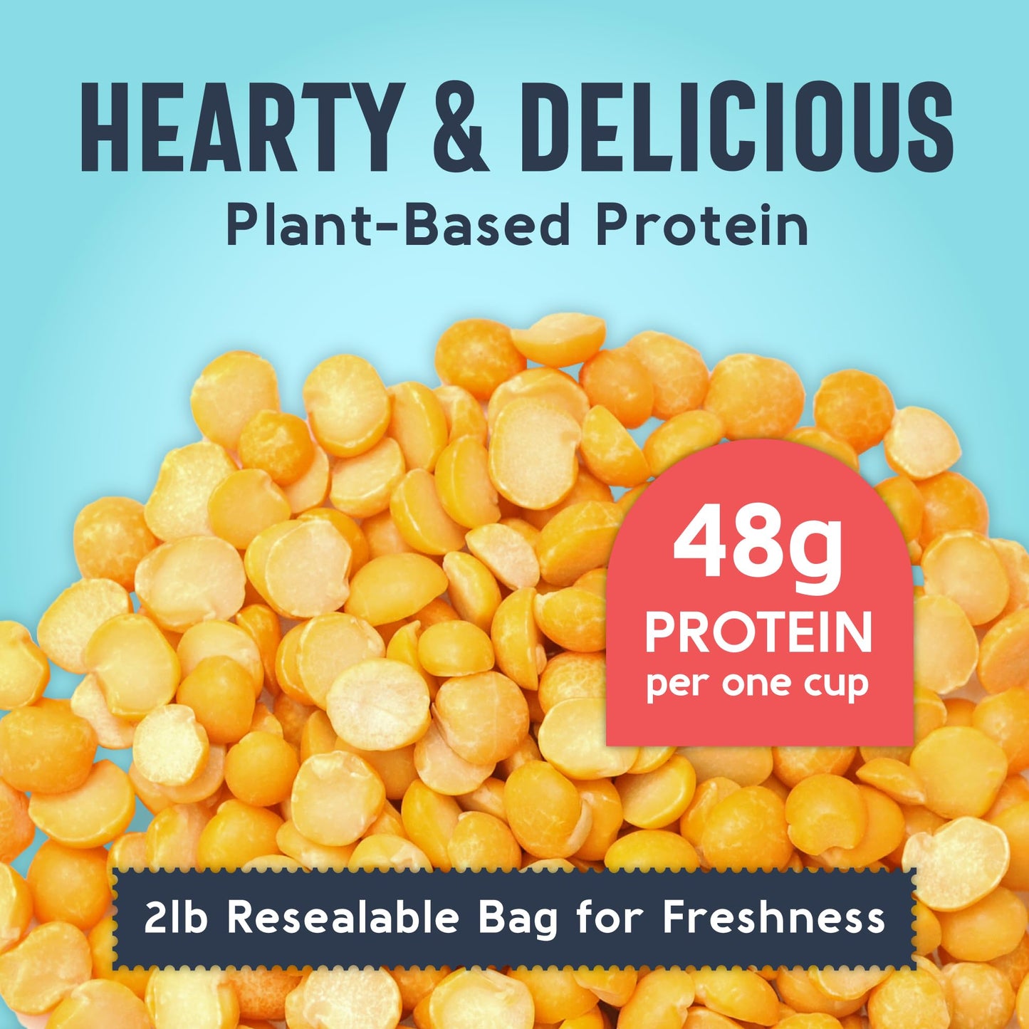 One In A Mill Dried Yellow Split Peas 2Lb Resealable Bag | For Soup, Stews, & Curries | All-Natural Plant-Based Protein | Ou Kos