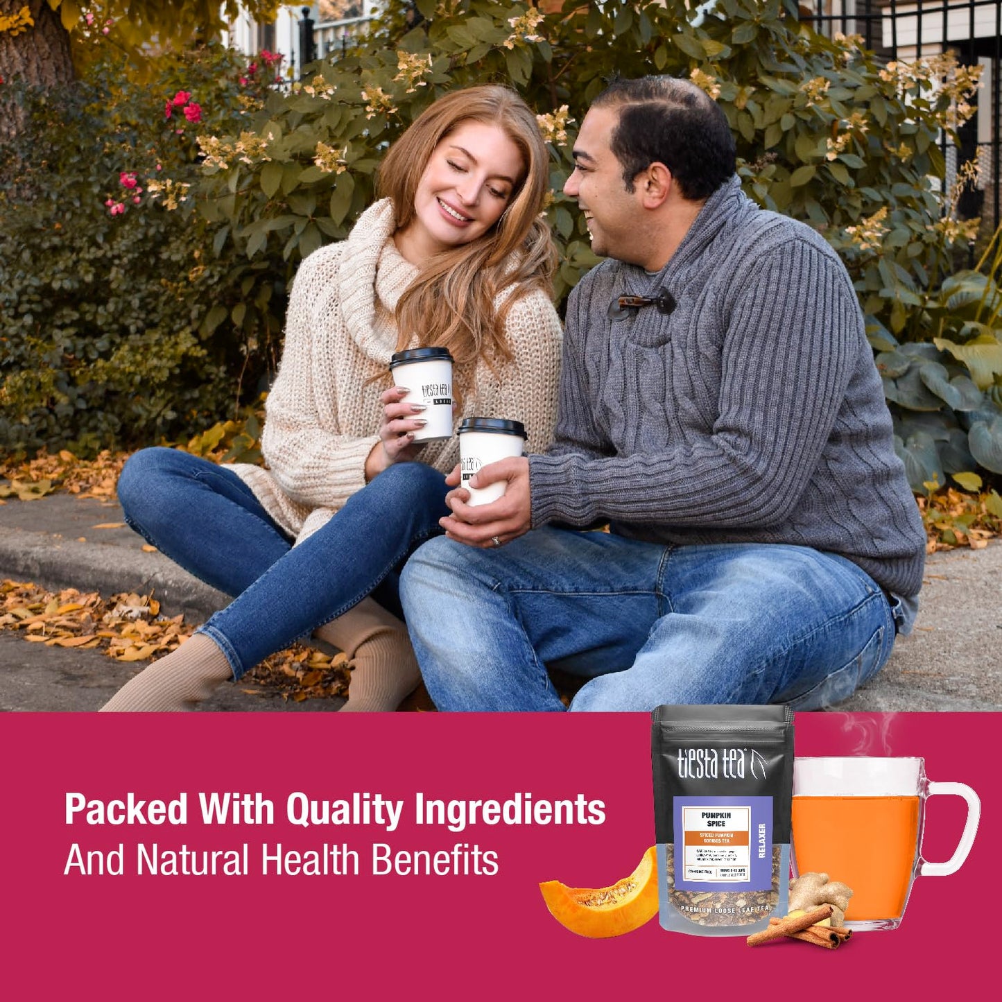 Tiesta Tea Fall Medley Dry Flight Set - Assorted Herbal, Black, Chai, Fruit Tea Blends - Caffeine Free Loose Leaf Sampler with 9 Pouches